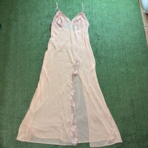 vintage y2k babydoll Victoria secret lingerie maxi slip dress pink long